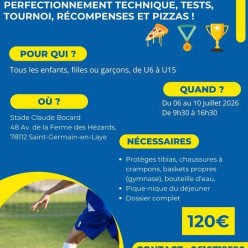 Stage football : Juillet 2026